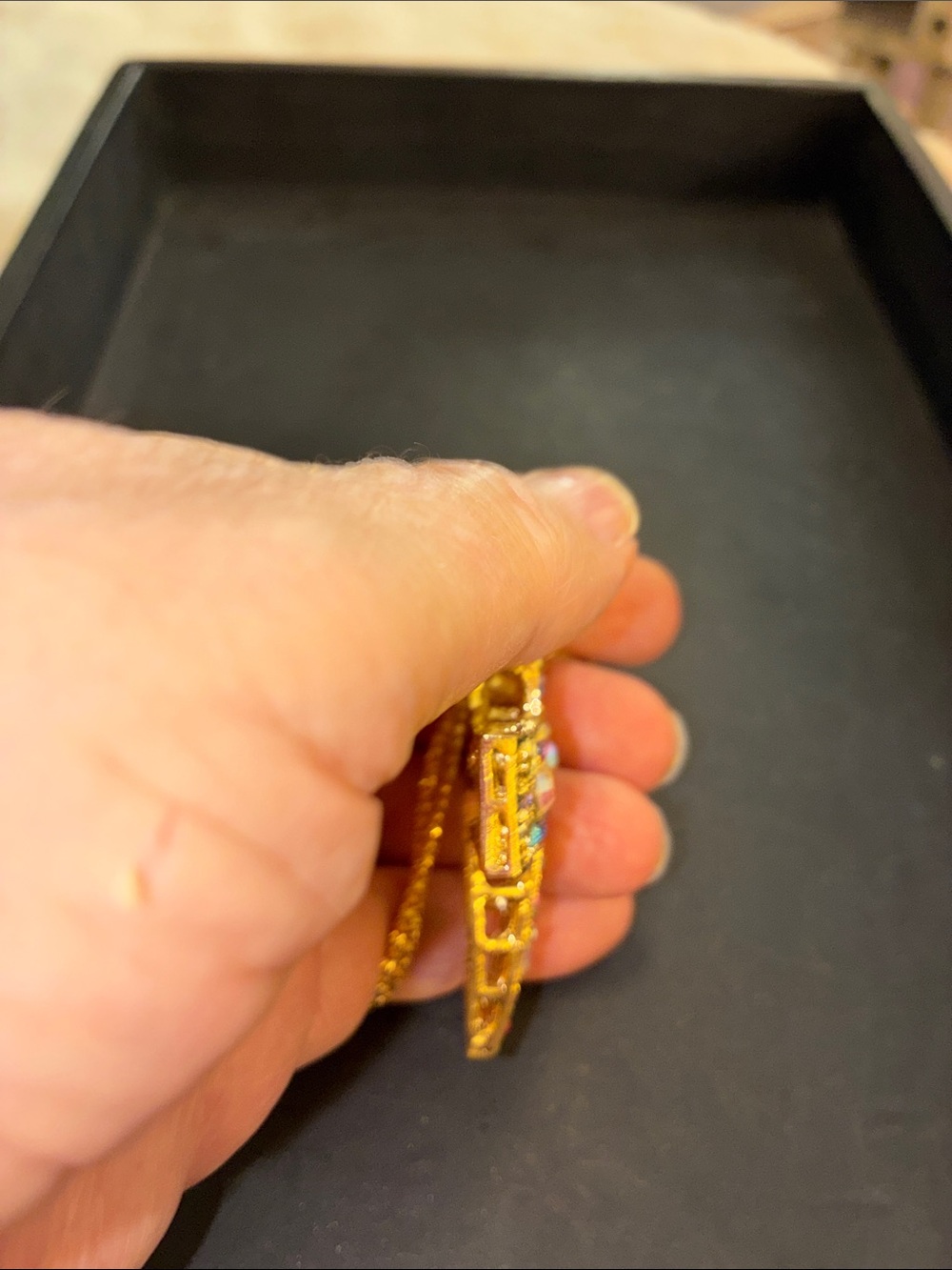 Gold Cross with Multicolor Rhinestones - Picture 5 of 9